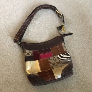 Coach Brown Patterned Shoulder Bag